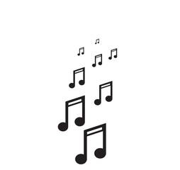 Music notes vector icon on white background.