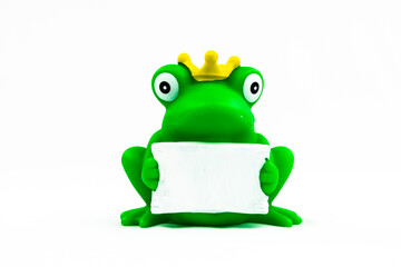 Funny green frog with white card Duck Floating Toy