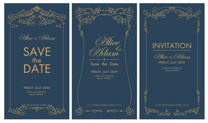 Invitation save the date, wedding ceremony vector