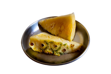 slice of pineapple on a plate