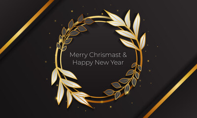 Luxury Background Merry Christmas And Happy New Year Greetings. Also suitable for invitation design