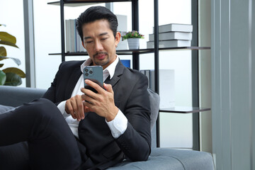 Business people relax meeting in office by using laptop computer and discussion or brainstorming