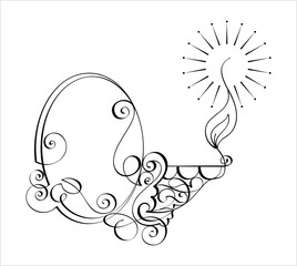 Diwali Diya Pen Ink Style M_2211010