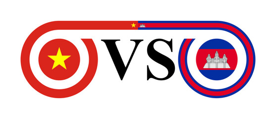 the concept of vietnam vs cambodia. vector illustration isolated on white background
