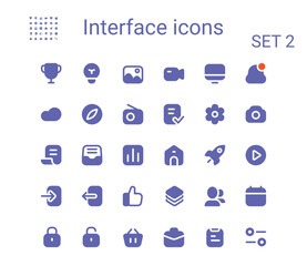 Simple small ui solid icons set. Rounded mini vector icons. Pixel perfect.