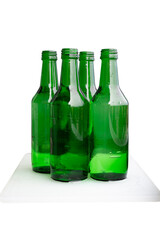 Glass bottle isolated on white background.