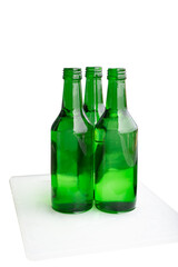 Glass bottle isolated on white background.
