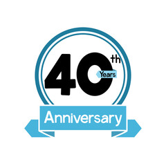 Anniversary 40 years on transparent background.