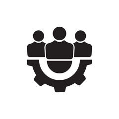 Management icon, color, line, outline sign, linear style pictogram isolated on white