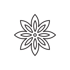 Anise star line icon. linear style sign for mobile concept and web design. Anise spice outline icon
