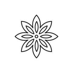 Fototapeta premium Anise star line icon. linear style sign for mobile concept and web design. Anise spice outline icon