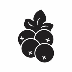 Currant berry line icon. linear style sign for mobile concept and web design. Currant with leaf outline icon