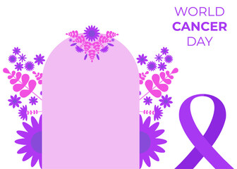 world cancer day purple ribbon