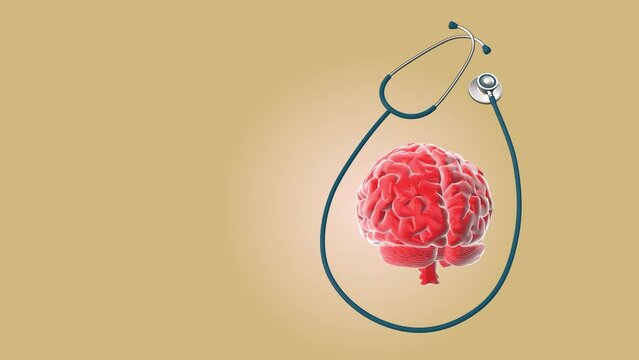 Human brain with statoscope background 