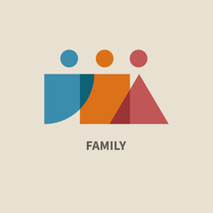 Family, friends geometric logo