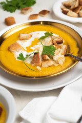 Fototapeta na wymiar sweet potato soup 