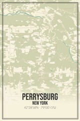 Retro US city map of Perrysburg, New York. Vintage street map.