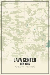 Retro US city map of Java Center, New York. Vintage street map.