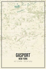 Retro US city map of Gasport, New York. Vintage street map.