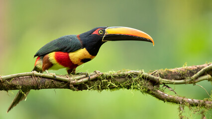 Fiery-billed araçari (Pteroglossus frantzii) is a toucan, a near-passerine bird. It breeds only on the Pacific slopes of southern Costa Rica and western Panama. 