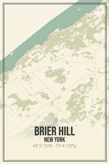 Retro US city map of Brier Hill, New York. Vintage street map.