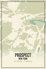 Retro US city map of Prospect, New York. Vintage street map.