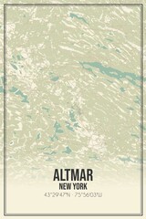 Retro US city map of Altmar, New York. Vintage street map.