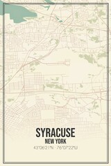 Fototapeta premium Retro US city map of Syracuse, New York. Vintage street map.