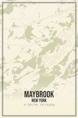 Retro US city map of Maybrook, New York. Vintage street map.