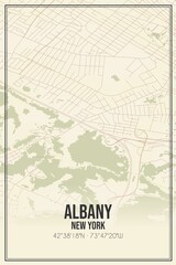 Fototapeta premium Retro US city map of Albany, New York. Vintage street map.