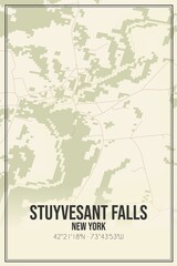 Retro US city map of Stuyvesant Falls, New York. Vintage street map.