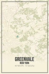 Fototapeta premium Retro US city map of Greenvale, New York. Vintage street map.
