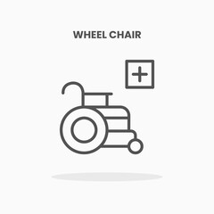 Wheel Chair icon vector illustration line style. Great design for web, app and more. Editable Stroke and pixel perfect.