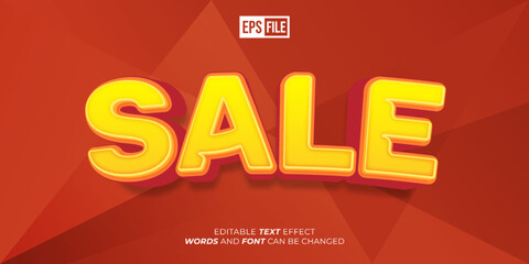 Editable text sale 3d style text effect