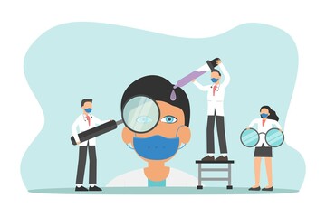 Ophthalmologists doing treatment to their patient