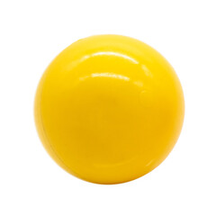 a single yellow round toy marble or ball
