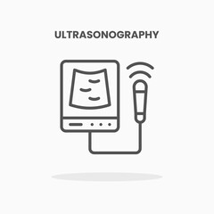 Ultrasonography icon vector illustration line style. Great design for web, app and more. Editable Stroke and pixel perfect.