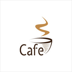 Premium coffee shop logo. Cafe logo icon. Coffee aroma symbol, emblem, Vector illustration.