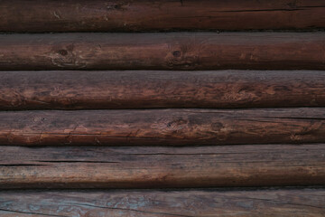 Fototapeta premium Brown wood log or plank board wall surface background image