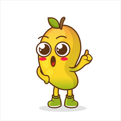 mango cartoon character hand raised. mango teacher vector. cartoon character