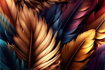 colorful feathers background as beautiful abstract wallpaper header