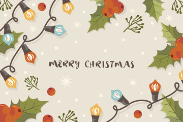 Hand drawn christmas background with lanterns Christmas wallpaper