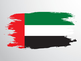 Flag of the United Arab Emirates hand drawn in brush