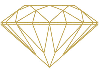 golden diamond isolated on white