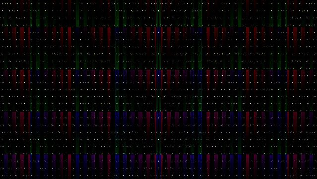 3D Abstract shining bright lines set wave, colorful, black background