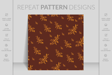 Seamless leaves wallpaper pattern on background. Design for wrappers, wallpapers, postcards, greeting cards, wedding invites, romantic events, wallpaper, wrapping paper, background, fabric.