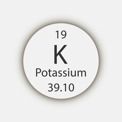 Potassium symbol. Chemical element of the periodic table. Vector illustration.