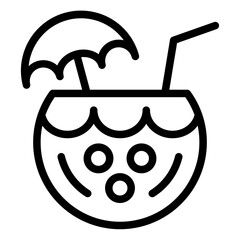 Coconut Drink Icon Style