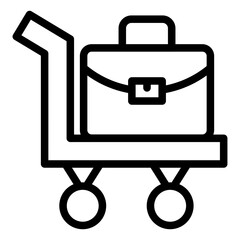 Luggage Cart Icon Style