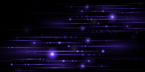 Speed ​​linear effect vector illustration on black background, hi-tech digital technology concept abstract sparkling lines background